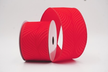 Rotes geprägtes Wirbelblatt-Feder-Drahtband_KW0346GC-7-7