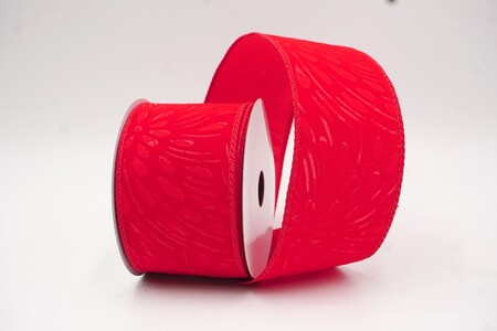 Rotes abstraktes florales geprägtes Drahtband_KW0347GC-7-7