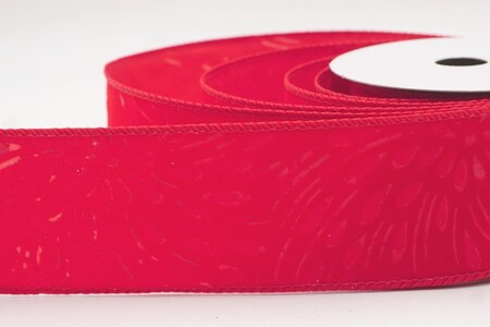 Rotes abstraktes florales geprägtes Drahtband_KW0347GC-7-7
