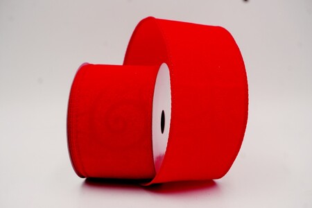 Rotes, samtiges Wirbeltextur Drahtband_KW0348GC-7-7