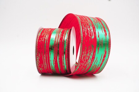 Rot/Grün metallisches Streifenband Drahtband_KW0349GC-7-7