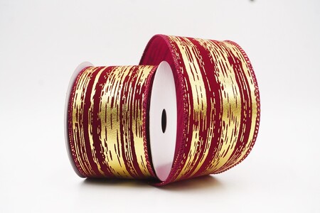Burgunder/Gold metallisches Streifenband Drahtband_KW0349GC-8-8