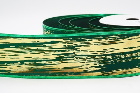 Grün/Gold metallisches Streifenband Drahtband_KW0349S-3G