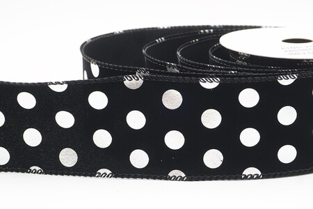 Schwarz/Silber Folien-Punktakzent Drahtband_KW0350GC-53-53