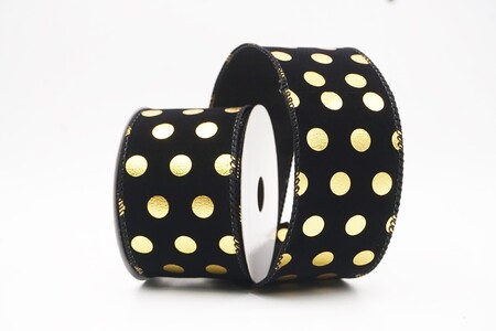 Schwarz/Gold Folien-Punktakzent Drahtband_KW0350GC-53G-53