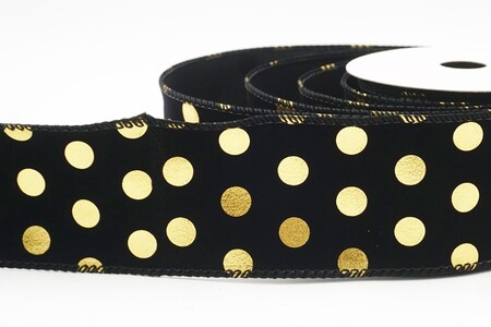 Schwarz/Gold Folien-Punktakzent Drahtband_KW0350GC-53G-53