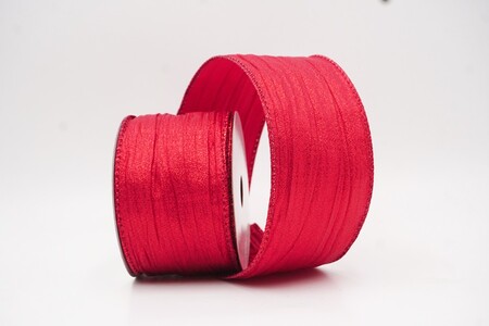 Rotes metallisches Seiden-Look einfarbiges Band_KW0351G-7