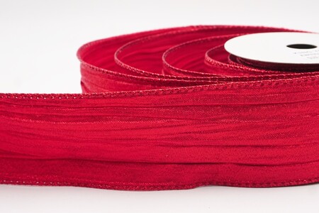 Rotes metallisches Seiden-Look einfarbiges Band_KW0351G-7