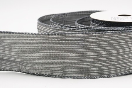 Graue lebendige metallische Liniengewebte Schleife_KW0355GC-50-123