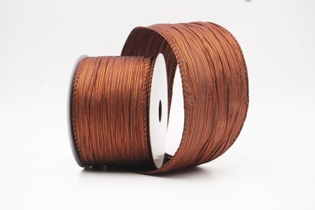 Schokoladenbraune lebendige metallische Liniengewebte Schleife_KW0355GC-58-58