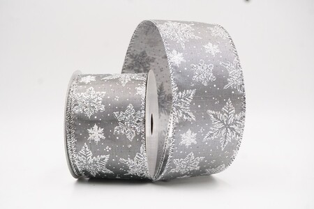 Cinta de Alambre con Patrón de Copos de Nieve Brillantes Grises_KW0370G-50