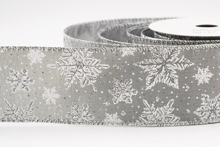 Cinta de Alambre con Patrón de Copos de Nieve Brillantes Grises_KW0370G-50
