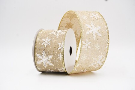 Cinta de Alambre con Patrón de Copos de Nieve Brillantes Beige_KW0371G-14