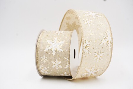 Cinta de Alambre con Patrón de Copos de Nieve Brillantes Marrón Claro_KW0371GC-13-183