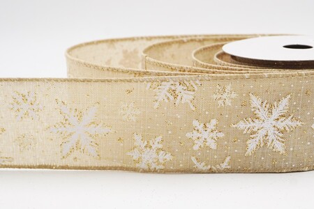 Cinta de Alambre con Patrón de Copos de Nieve Brillantes Marrón Claro_KW0371GC-13-183