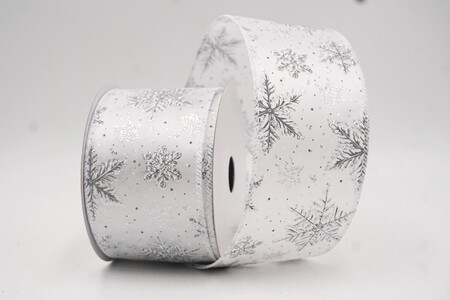 Cinta de Alambre con Patrón de Copos de Nieve Brillantes Blancos_KW0372GC-1-1