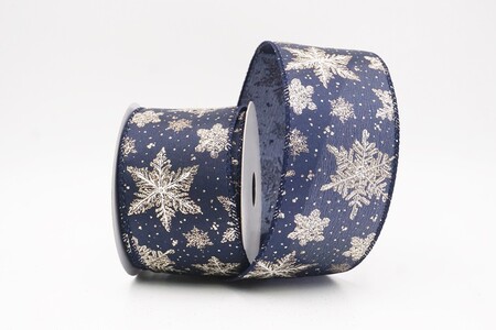 Cinta de Alambre con Patrón de Copos de Nieve Brillantes Azules_KW0372GC-4-4