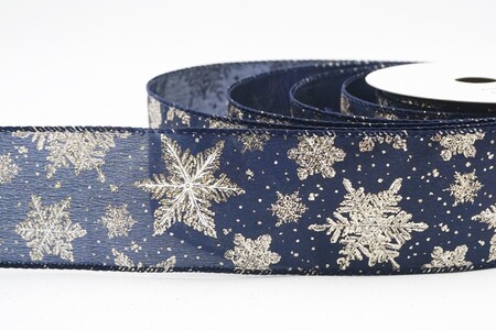 Cinta de Alambre con Patrón de Copos de Nieve Brillantes Azules_KW0372GC-4-4