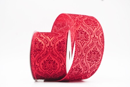 Nastro cablato damascato barocco decorato rosso_KW0401GC-7-7