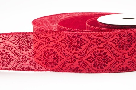 Nastro cablato damascato barocco decorato rosso_KW0401GC-7-7