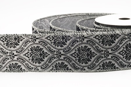 Nastro cablato damascato barocco ornato grigio_KW0403GC-50-123