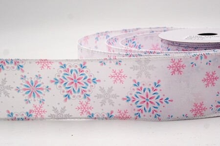 Nastro con fiocchi di neve mandala glitterati bianchi e anima metallica_KW0430GC-1-1