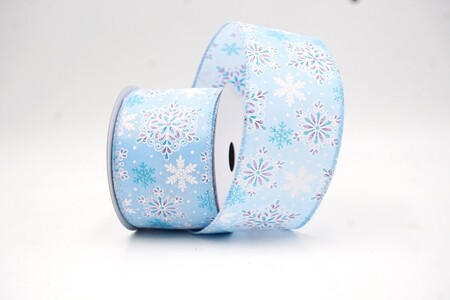 Nastro con fiocchi di neve mandala glitterati azzurro chiaro e anima metallica_KW0430GC-12-216