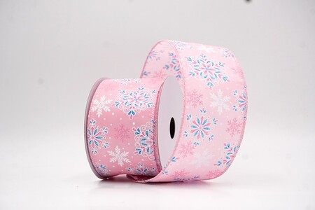 Nastro con fiocchi di neve mandala glitterati rosa e anima metallica_KW0430GC-5-5