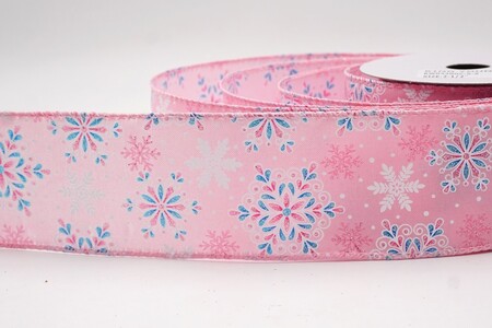 Nastro con fiocchi di neve mandala glitterati rosa e anima metallica_KW0430GC-5-5