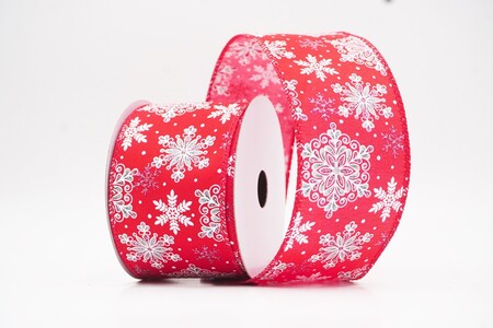 Nastro con fiocchi di neve mandala glitterati rossi e anima metallica_KW0430GC-7-7