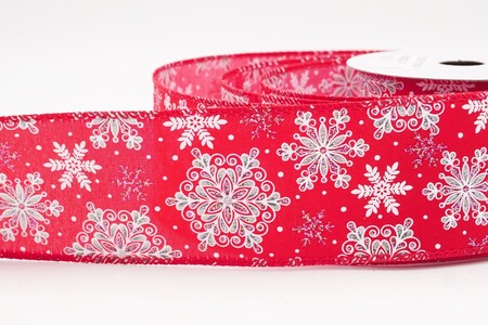Nastro con fiocchi di neve mandala glitterati rossi e anima metallica_KW0430GC-7-7