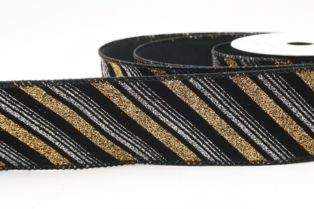 Schwarzes Drahtband mit Glitzer-Wirbelstreifen_KW0434GC-53-53
