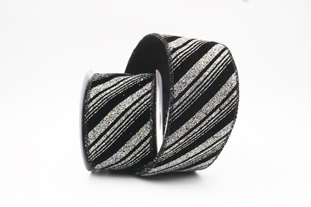 Drahtband mit schwarzem Glitzer-Wirbelstreifen_KW0435GC-53-53
