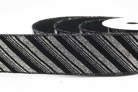 Drahtband mit schwarzem Glitzer-Wirbelstreifen_KW0435GC-53-53