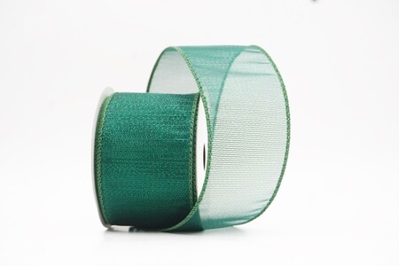 Grünes, einfarbiges, metallisch glänzendes, transparentes Drahtband_KW0436G-3-127