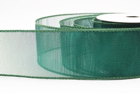 Grünes, einfarbiges, metallisch glänzendes, transparentes Drahtband_KW0436G-3-127
