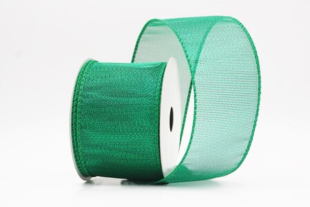 Grünes, einfarbiges, metallisch glänzendes, transparentes Drahtband_KW0436G-3A-49