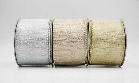 Gestreept metallic geweven draadlint_KW0473