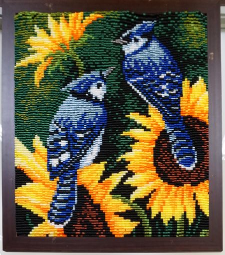 Vogels en Zonnebloem Lint Collage