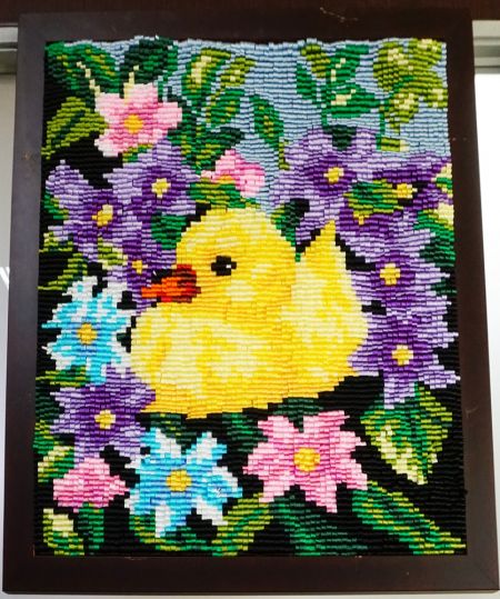 Yellow Duck Floral Ribbon Collage