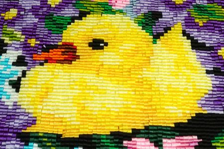 Yellow Duck Floral Ribbon Collage