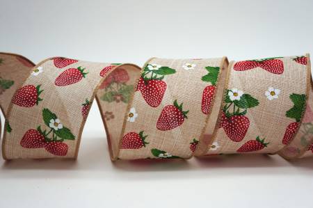 甜美草莓仿麻缎带