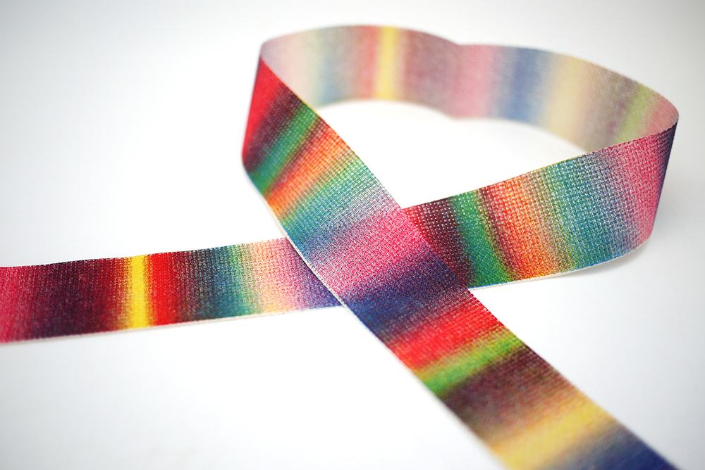 Wholesale Gradient Rainbow Color Polyester Chiffon Ribbon 