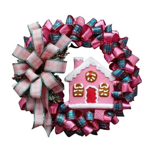 Ghirlanda Natalizia Decorativa Rosa - Per Interni/esterni, Con Fiocchi E Elementi Scintillanti, Diametro Circa 30 Cm