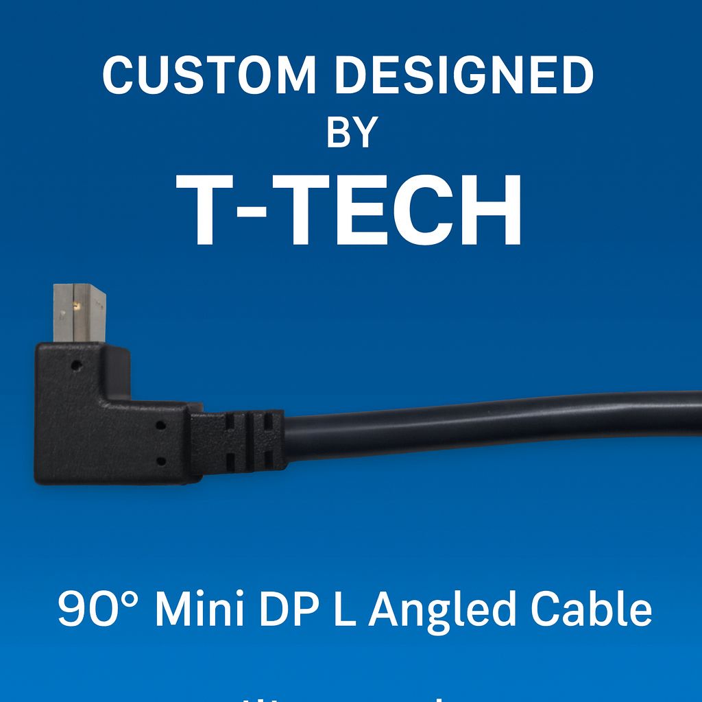 Καλώδιο Mini DP L 90° με γωνία, ειδικά σχεδιασμένο από T-Tech