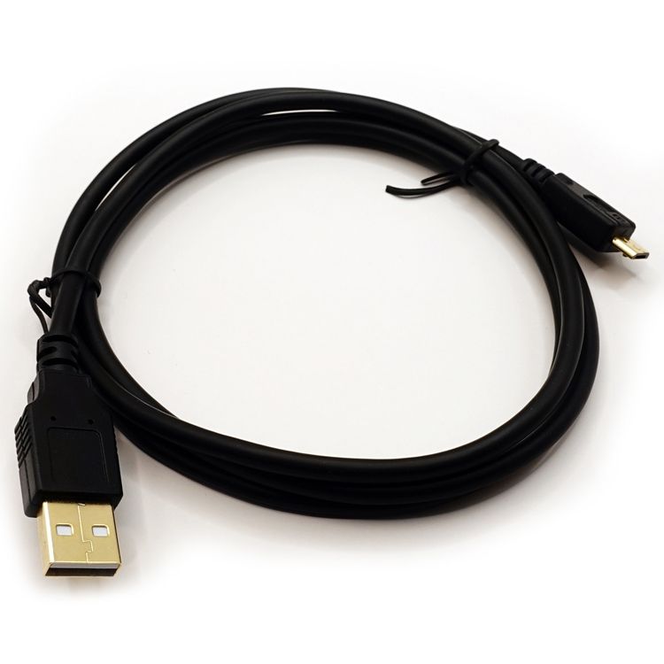 USB-A to Micro-USB cable with gold-plated connectors