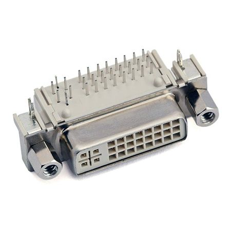 DVI 24+5 Socket PCB DIP Right Angle Type - DVI 24 + 5 socket with right-angle PCB DIP design
