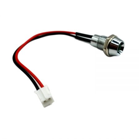Custom VCC L65DG2L LED Panel Mount Indicator to JST PHR-2 2P 2.0mm Pitch Wire Harness - Custom wire harness with VCC L65DG2L LED indicator and JST PHR-2 connector