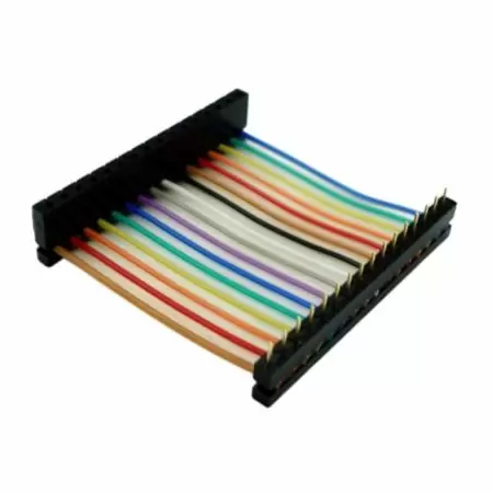Custom 28AWG Rainbow Flat Cable with 2.54mm IDC Socket and Dip Plug for Electronics - Durable 28AWG rainbow flat cable, ensuring stable and reliable connections.