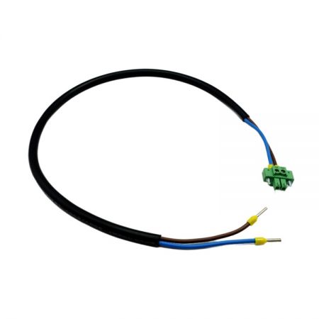 Custom 1.4∮ Nylon European Terminal to 3.81mm 2P Male Block with Ferrule Processing - Custom harness with VDE H05VV-F cable, 1.4∮ terminal, 2P block